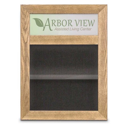 United Visual Products Outdoor Enclosed Combo Board, 48"x36", Gold Frame/Black Porc & Pumice UVCB4836ODG-BLKPORC-PUMICE